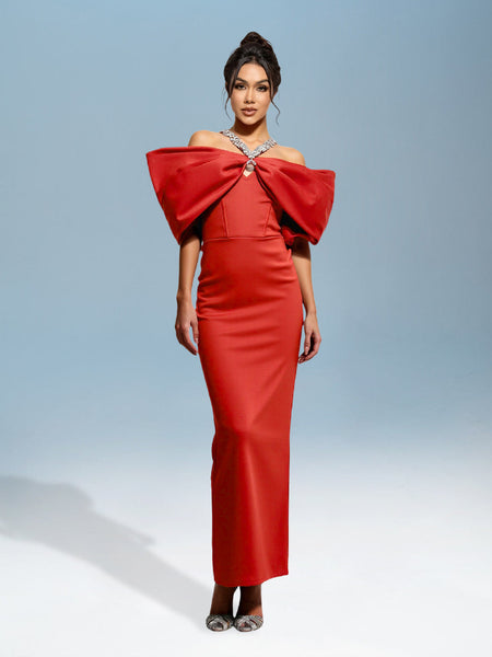 Off-Shoulder Bandage Dress in Oversized Style