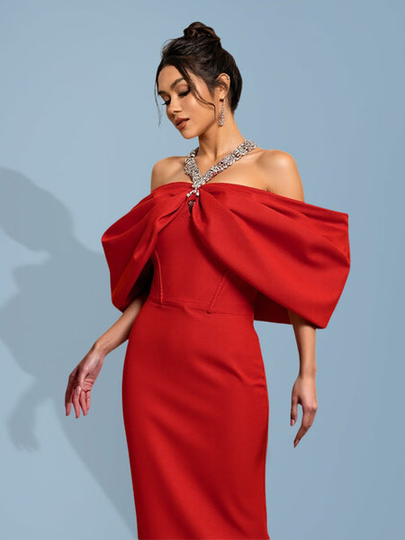 Off-Shoulder Bandage Dress in Oversized Style