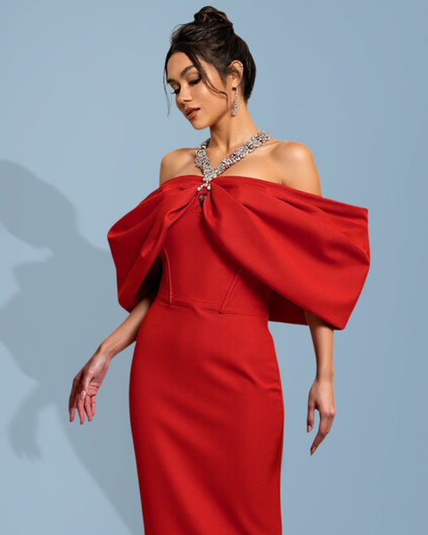 Off-Shoulder Bandage Dress in Oversized Style