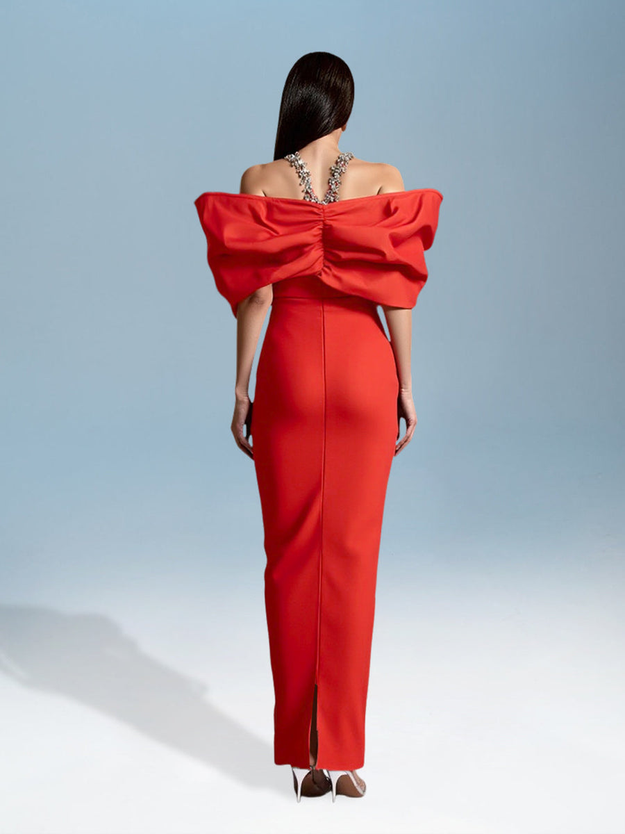 Off-Shoulder Bandage Dress in Oversized Style