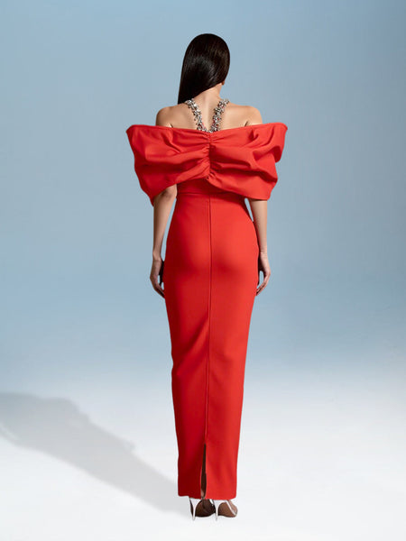 Off-Shoulder Bandage Dress in Oversized Style