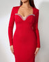 Elegant long dress with rhinestone stripes for a glamorous and sophisticated look
