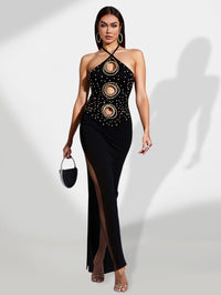Noémie Delacroix — Bandage Nail Bead Dress with Encircling Details and Transparent Effect