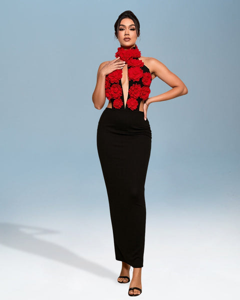 3D Flower-Shaped Cutout Bandage Dress for a Stunning Look