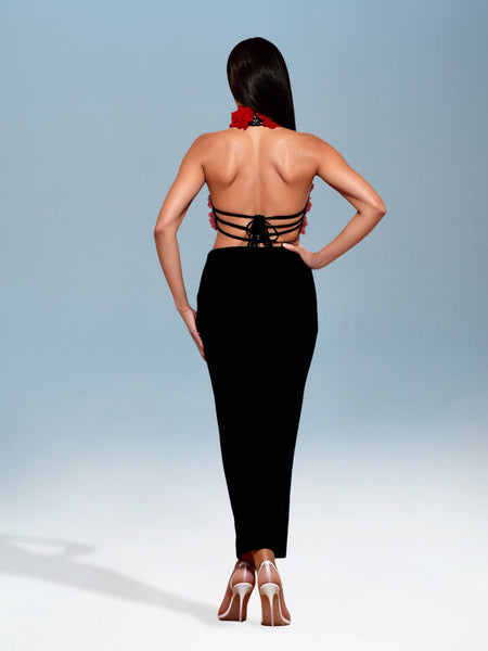 3D Flower-Shaped Cutout Bandage Dress for a Stunning Look