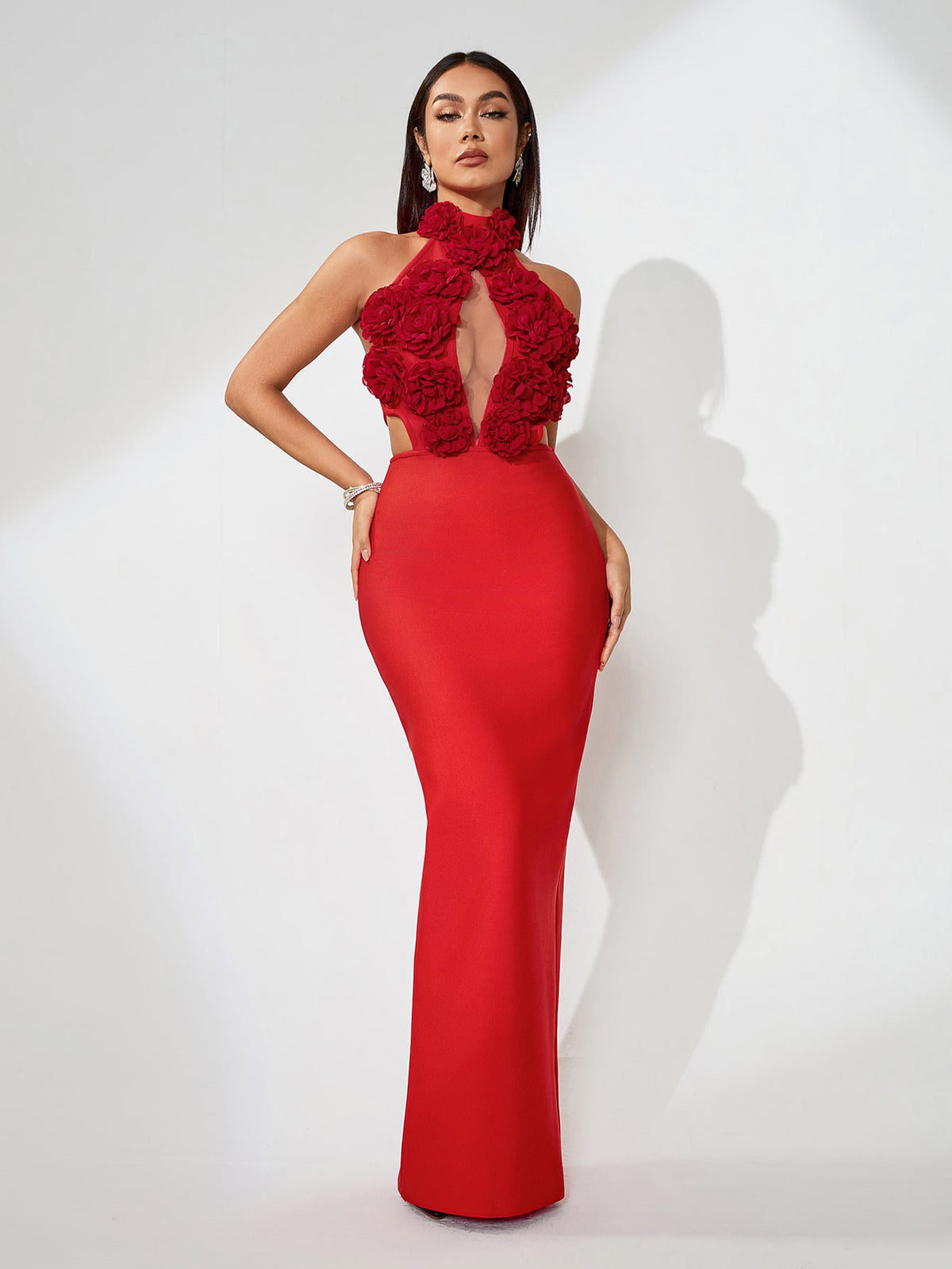 Lavinia Bellamy — 3D Floral Maxi Dress in Breathable Lace, alternate view 3