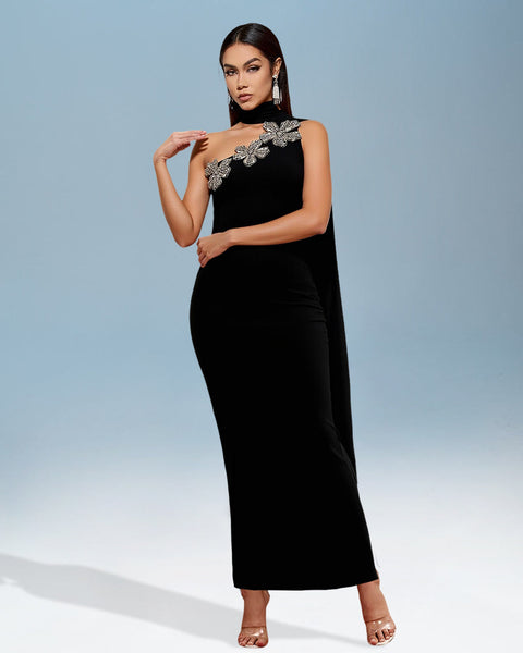 Elegant off-the-shoulder mermaid dress with bandage belt