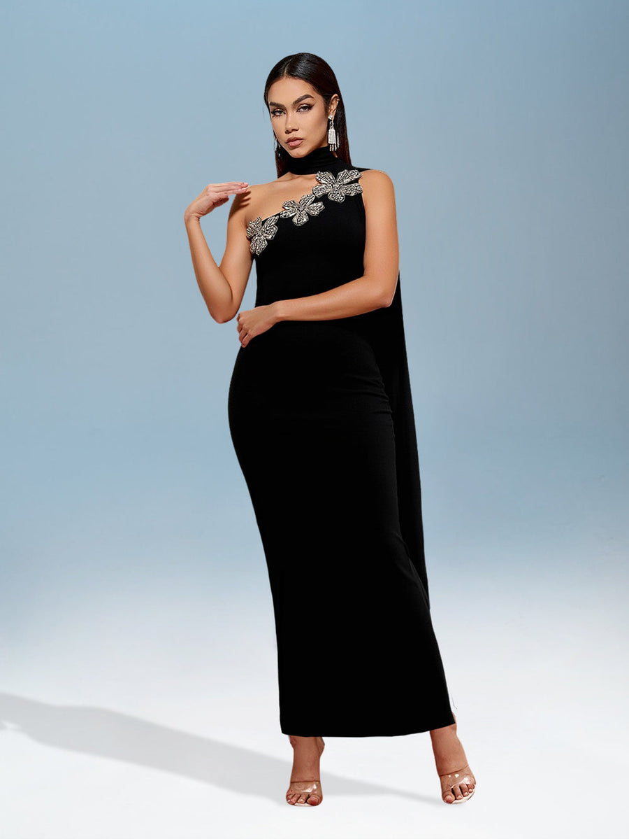 Roxanne Bellamy — Elegant off-the-shoulder mermaid dress with bandage belt, alternate view 2
