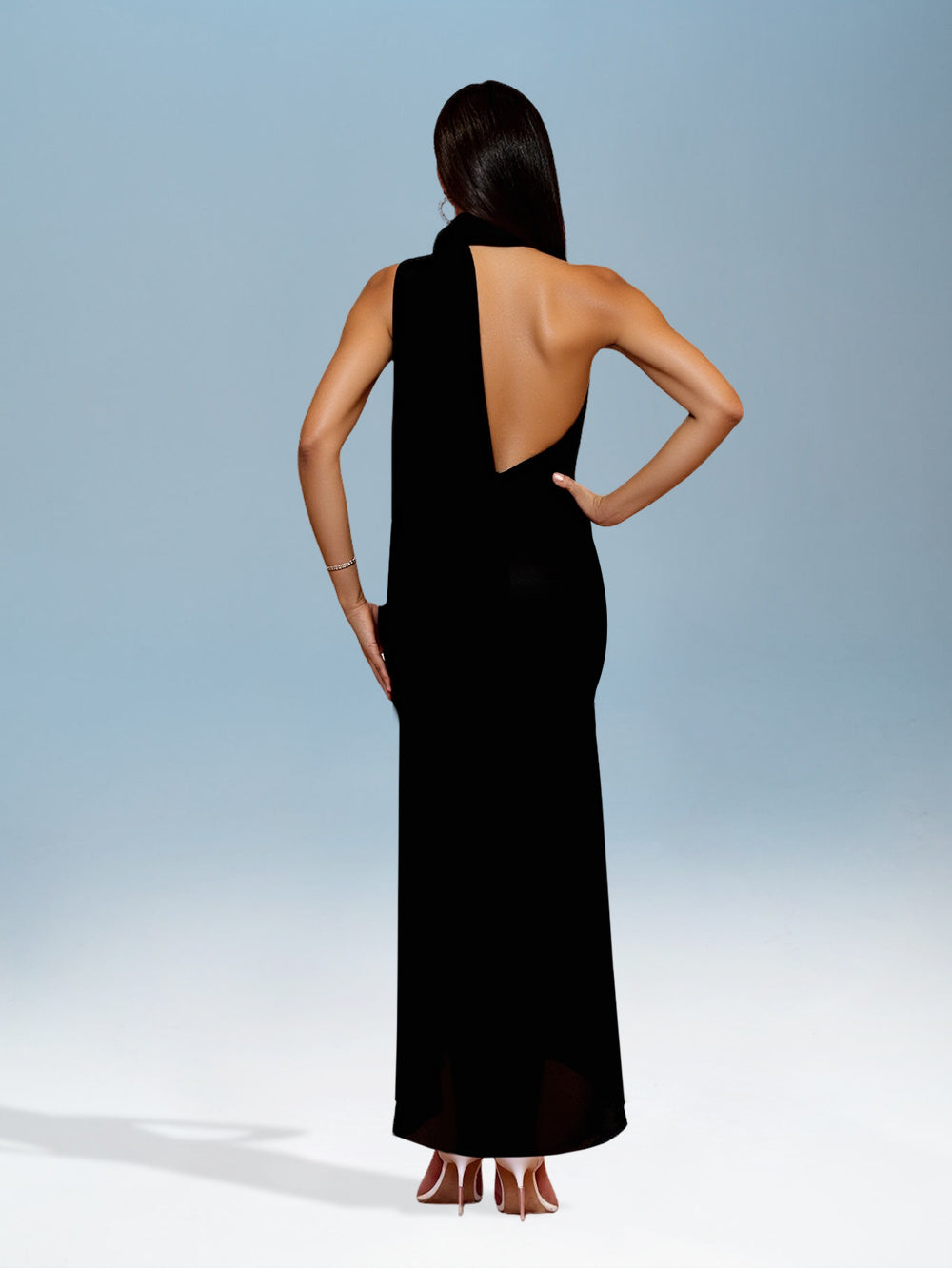 Roxanne Bellamy — Elegant off-the-shoulder mermaid dress with bandage belt, alternate view 3