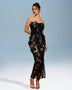 Maxie Lace Chiffon Dress with Embroidered Floral Inserts