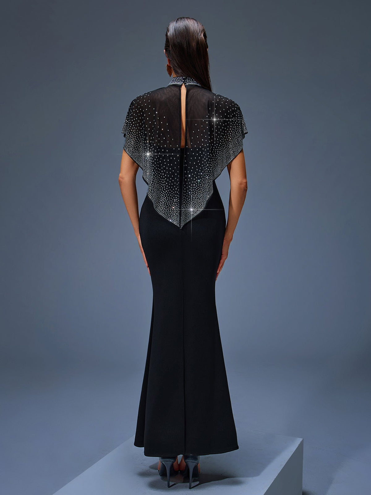 Blaise Rousseau — Long Tulle Dress with Pearl Cape, alternate view 5