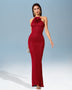 3D Floral Knit Dress with Glittering Rhinestones