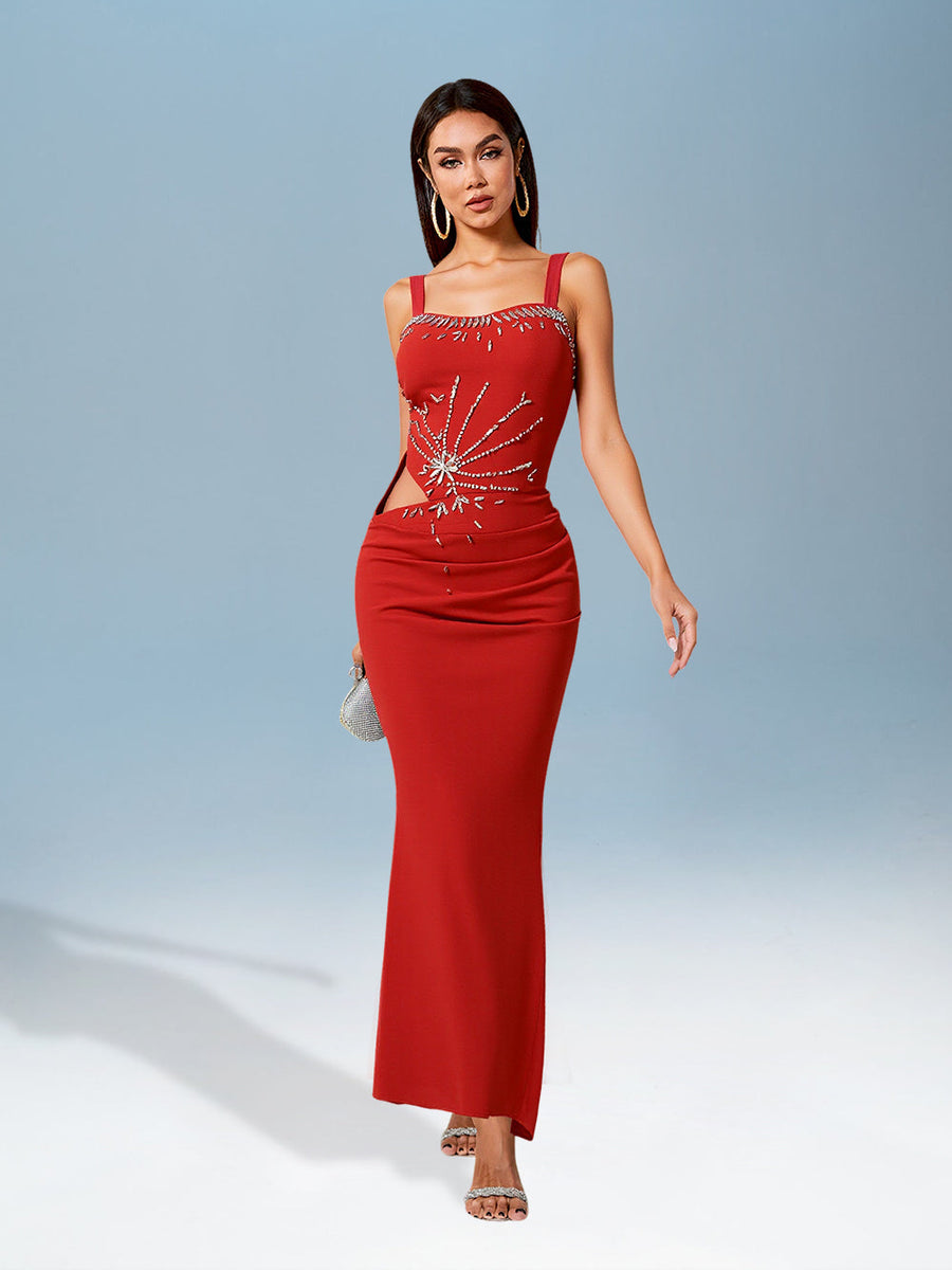 Backless mermaid-style bandage dress