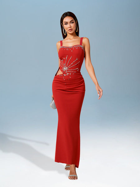 Backless mermaid-style bandage dress