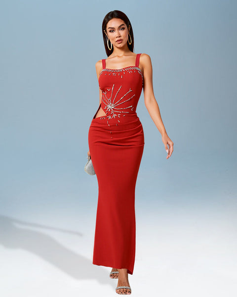 Backless mermaid-style bandage dress