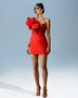 Mini Dress with Exaggerated Ruffles and Fitted Band
