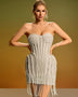 Strapless Pearl Tassels Mini Bandage Dress