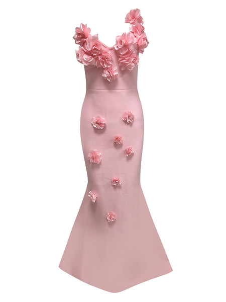Floral Fishtail Bandage Maxi Dress