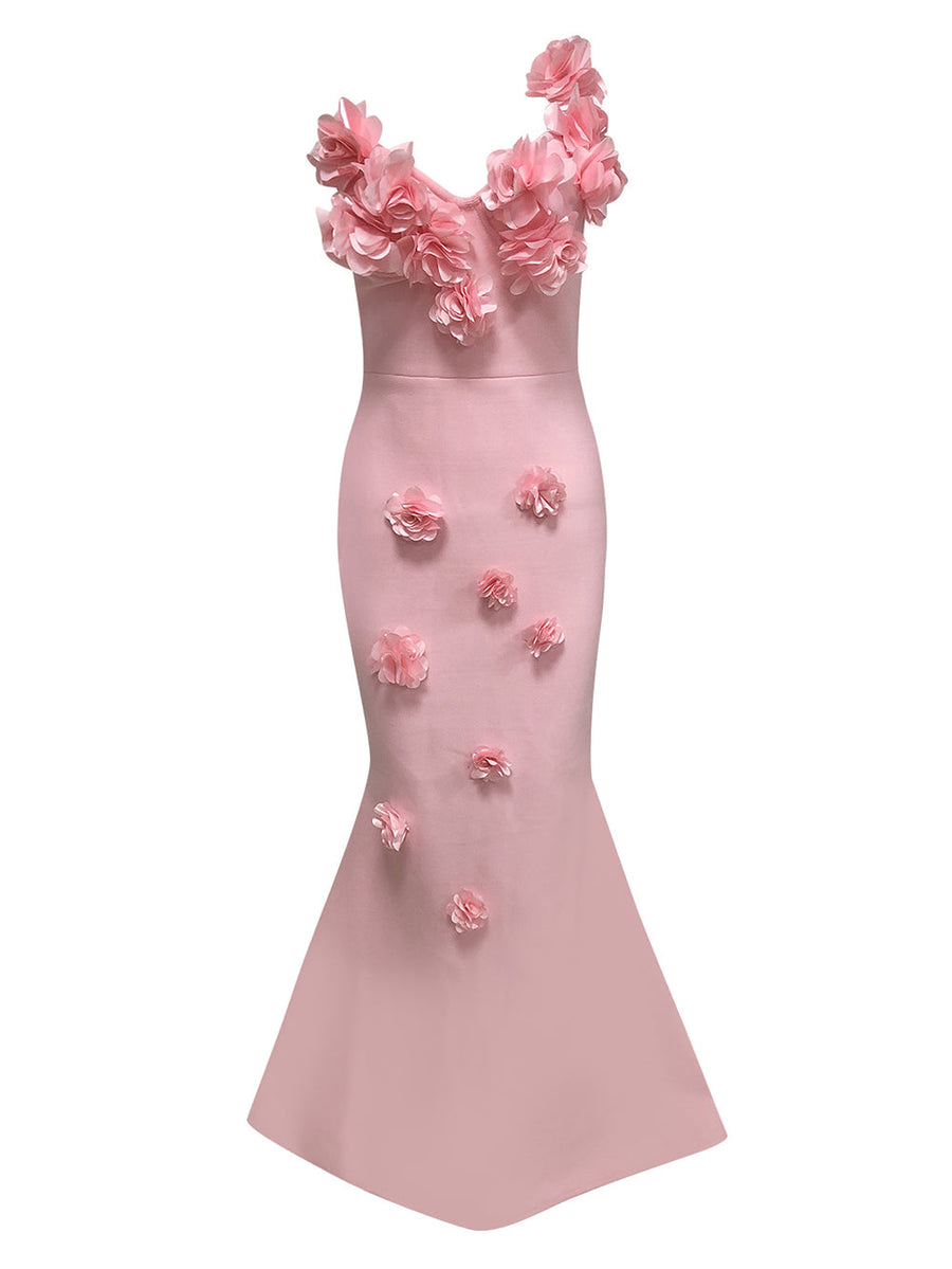 Claudette Moreau — Floral Fishtail Bandage Maxi Dress, alternate view 2