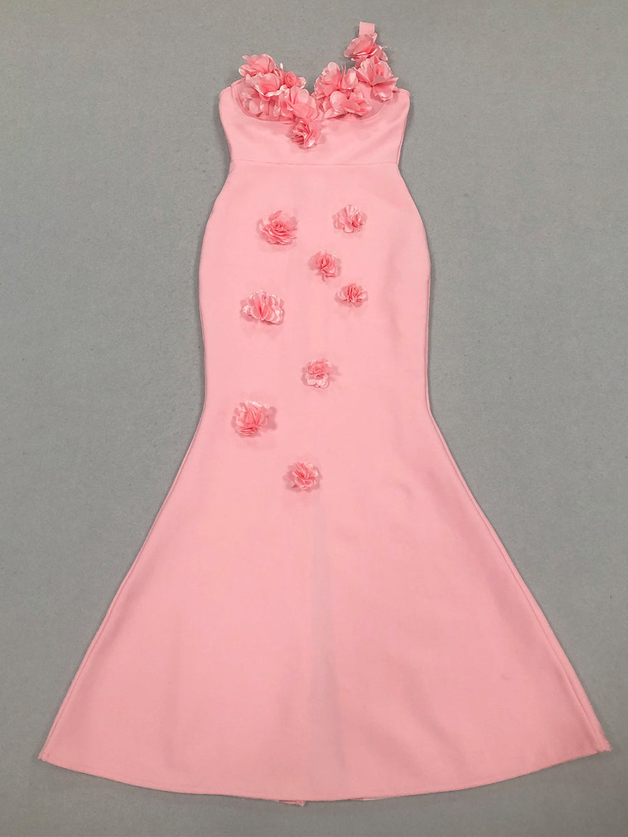 Floral Fishtail Bandage Maxi Dress