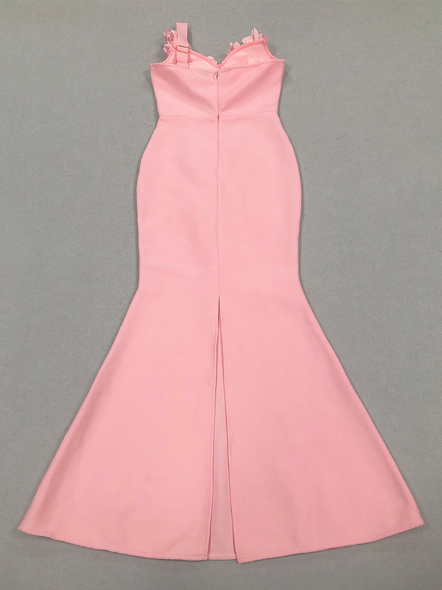 Floral Fishtail Bandage Maxi Dress