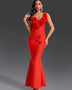 Florales Fishtail-Bandage-Maxikleid