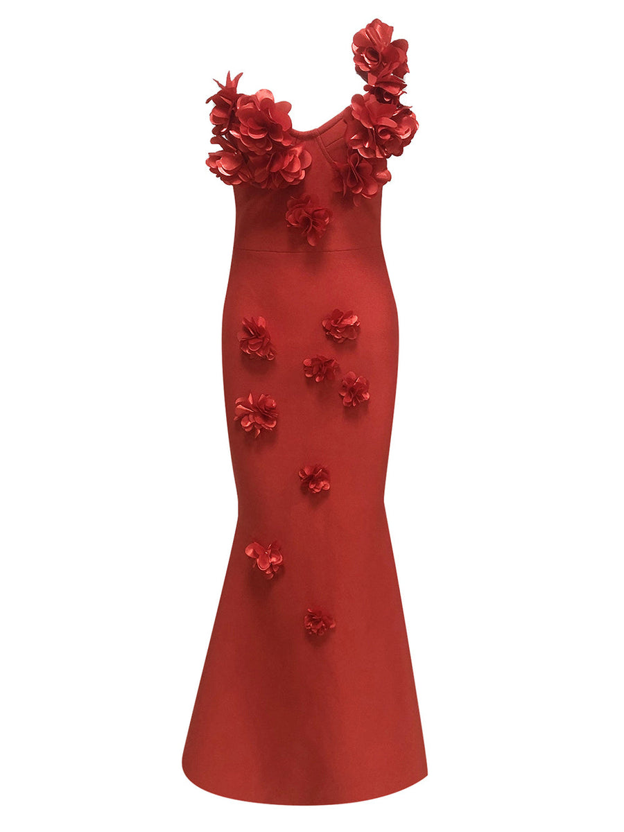 Floral Fishtail Bandage Maxi Dress