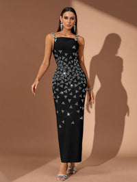 Valentina Rivière — Crystal Triangle Embellished Bandage Dress