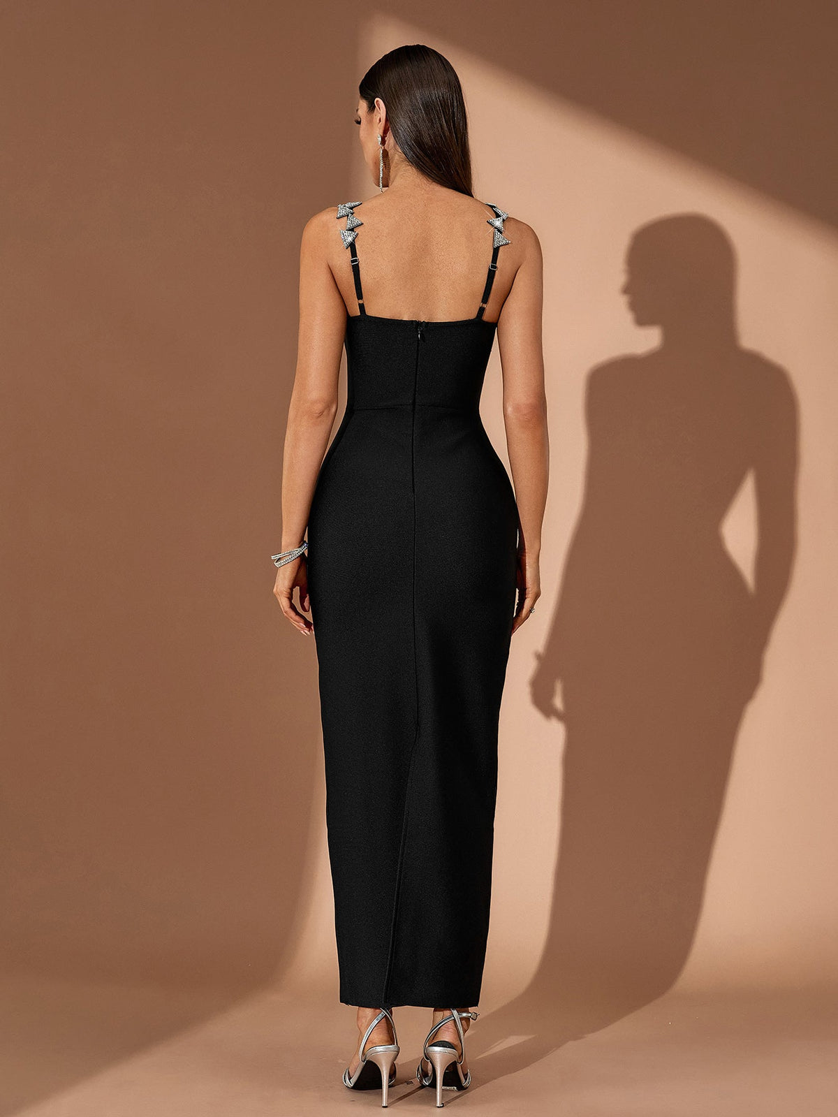Valentina Rivière — Crystal Triangle Embellished Bandage Dress, alternate view 4