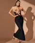 Strapless Fan-shaped Bandage Maxi Dress