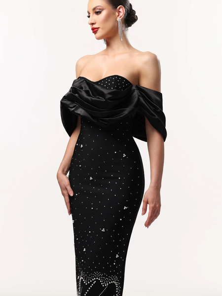 Off Shoulder Bloom Starlit Bandage Kleid