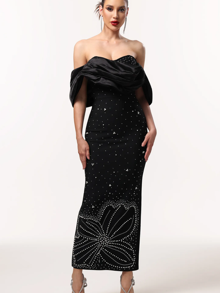 Off Shoulder Bloom Starlit Bandage Kleid