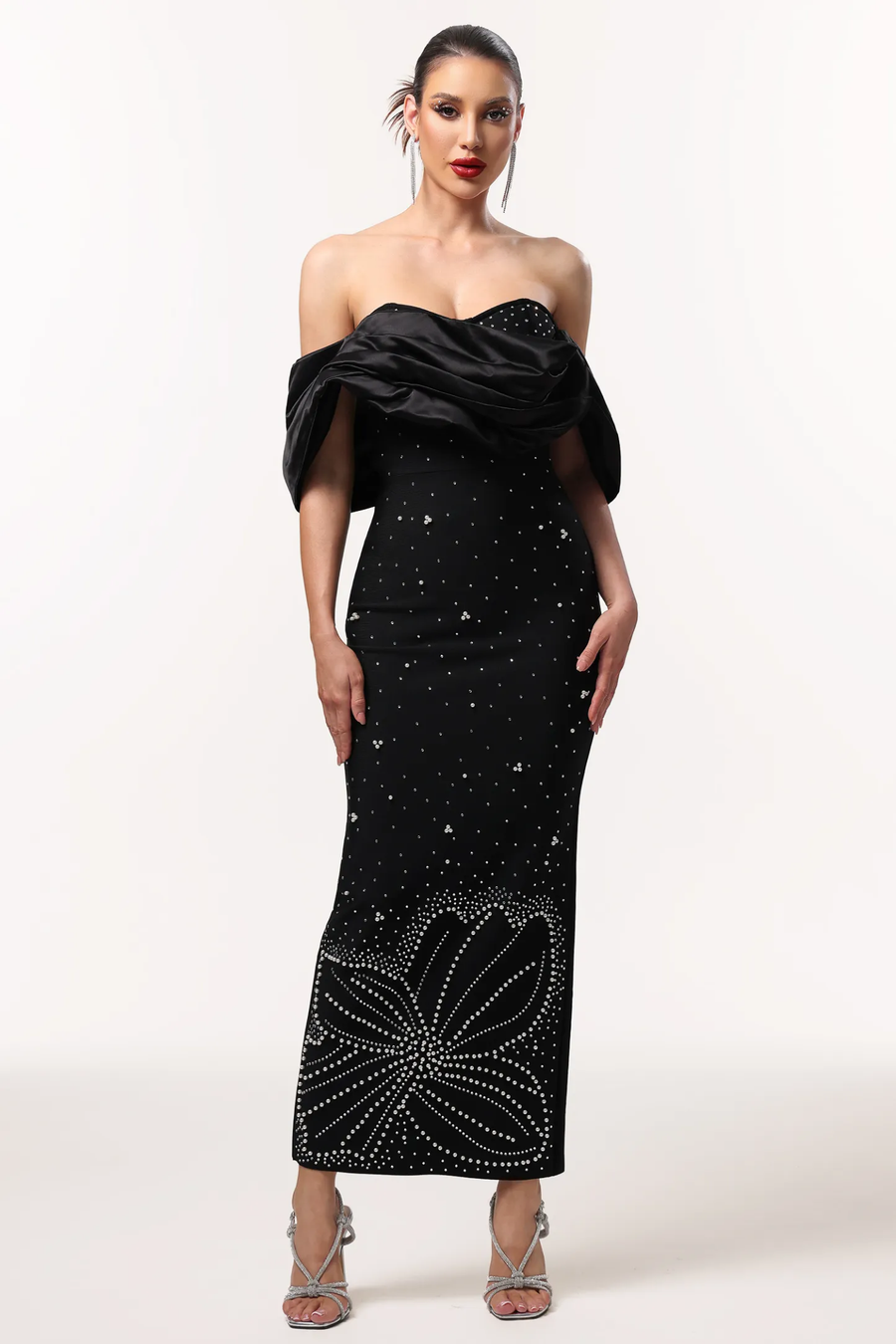 Valeria Moreau — Off Shoulder Bloom Starlit Bandage Dress
