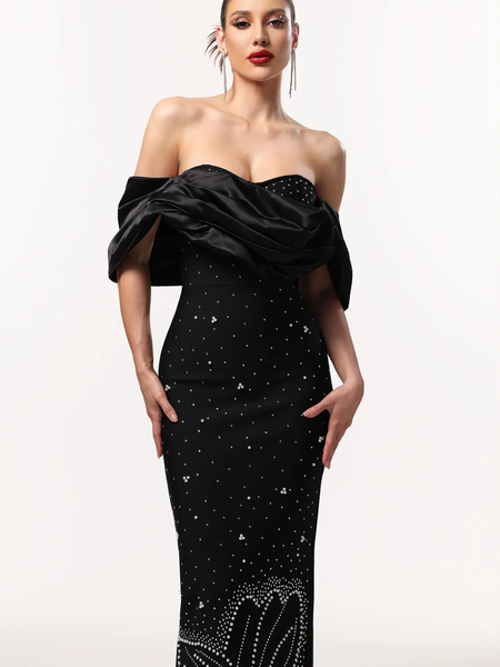 Off Shoulder Bloom Starlit Bandage Kleid