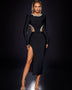 Kristallverziertes Bandage-Kleid mit Cut-Outs an der Taille