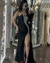 Asymmetric Crystal Side Slit Bandage Dress