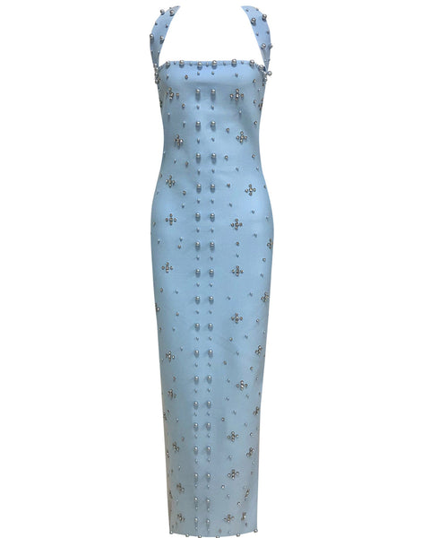 Nail Bead Rhinestone Bandage Dress