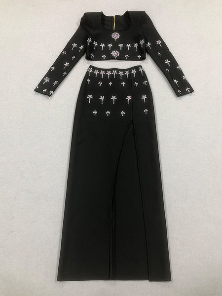 Crystal Embellished Slit Bandage Set