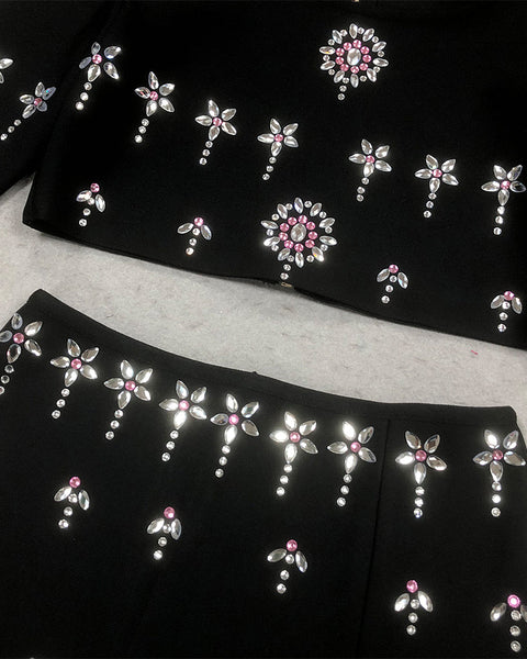 Crystal Embellished Slit Bandage Set