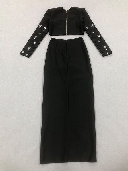 Crystal Embellished Slit Bandage Set