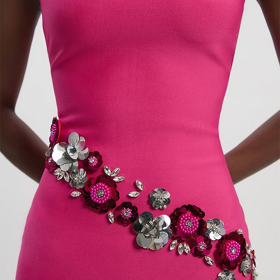 Irina Moreau — Sequin Flowers Embellished Bandage Dress, alternate view 2