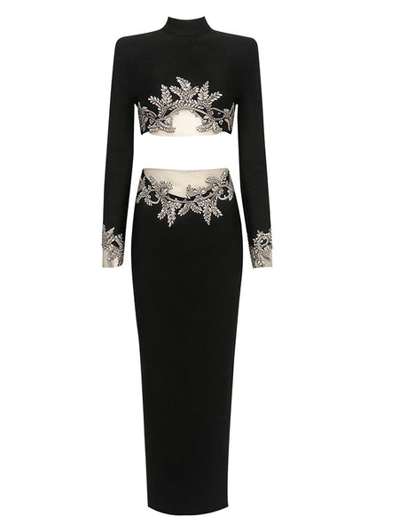 Crystal Embellished Mesh Bandage Set