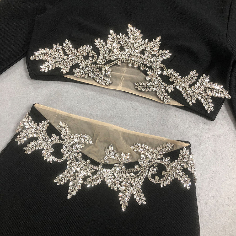 Crystal Embellished Mesh Bandage Set