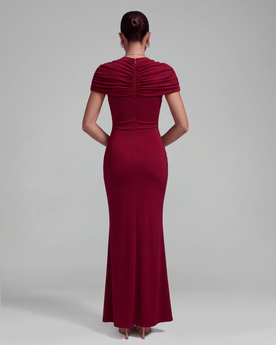 Verena Moreau — High Neck Ruched Bodycon Maxi Dress, alternate view 2