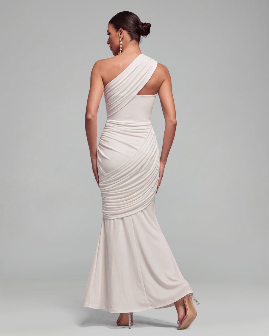 Ciel Capri — Slanted Shoulder Irregularly Ruched Mermaid Dress, alternate view 2