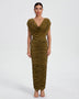Swingkragen-Rüschen-Bodycon-Kleid