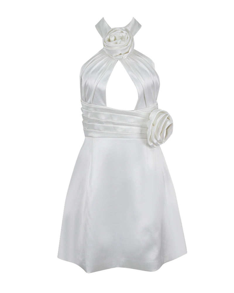 Chic Sleeveless Mini Pink Dress with Open Back