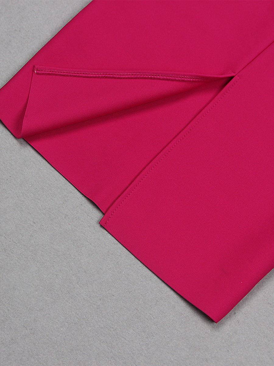 Strappy Sleeveless Rhinestone Over Knee Bandage Dress - Opulent Empire