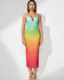 Colorful Gradient Midi Dress with Starfish