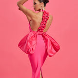 Huge Bow Split Maxi Bandage Dress - Opulent Empire